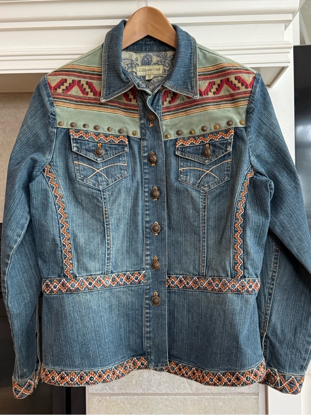 Coldwater Creek Aztec Western Jean Jacket